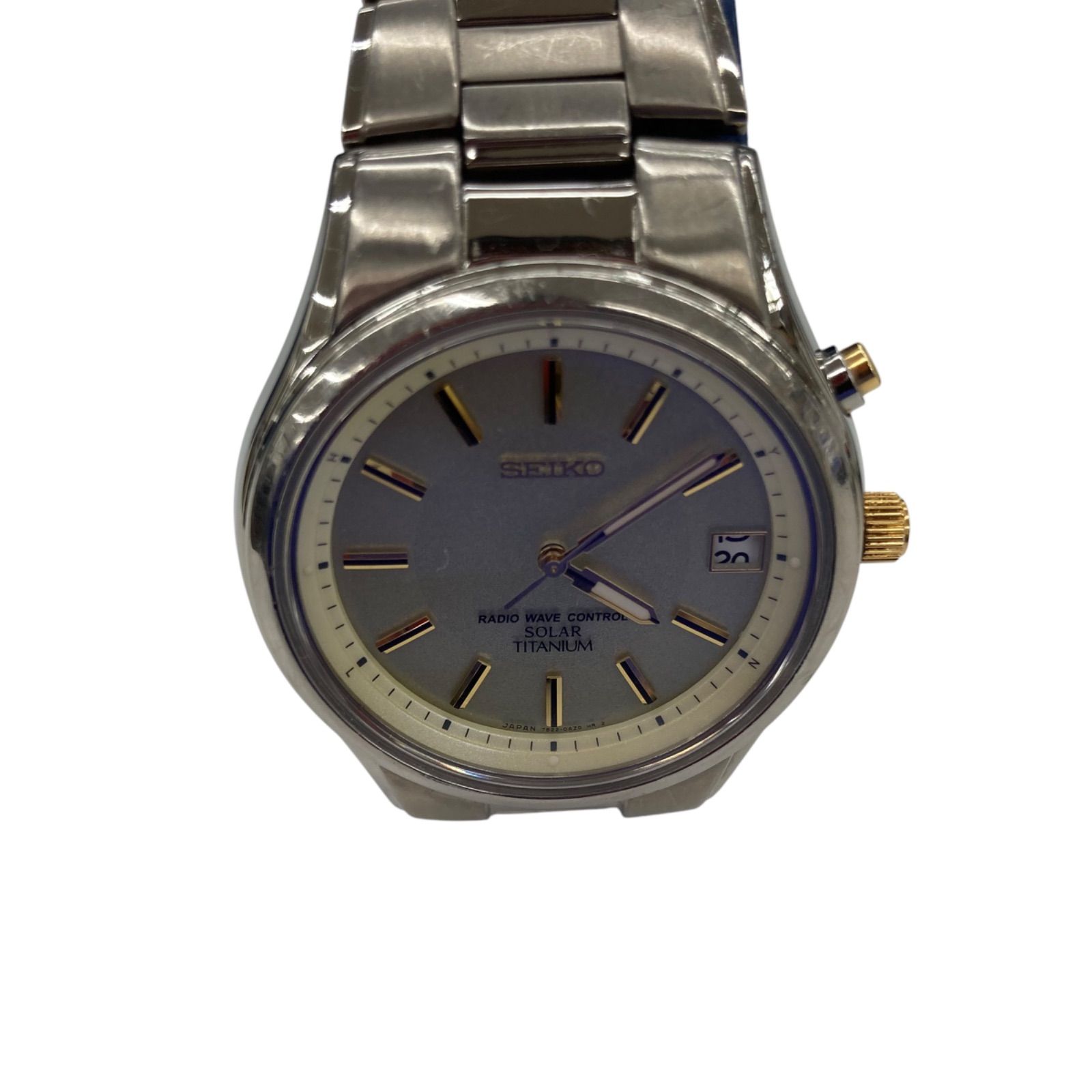 186000 現状品 SEIKO セイコー 腕時計 ソーラー電波時計 チタン 7B22 