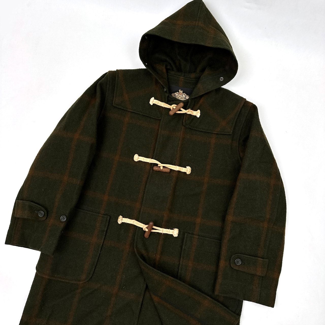 vintage 初期 JUN ジュン チェック柄 ダッフルコートロング