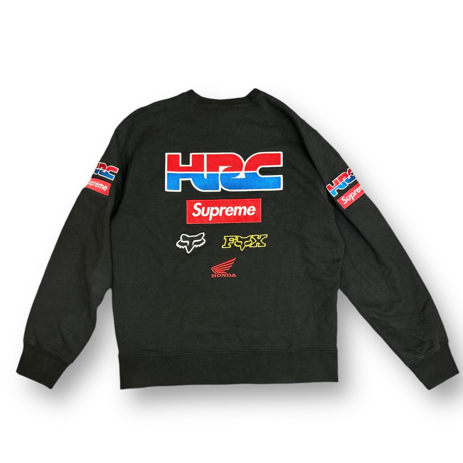 Supreme 19AW Honda Fox Racing 刺繍 クルーネック スウェット 