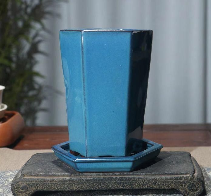 上品 青磁柱状の蘭鉢 大品盆栽鉢 小品盆栽鉢 植木鉢 盆栽鉢 工芸品