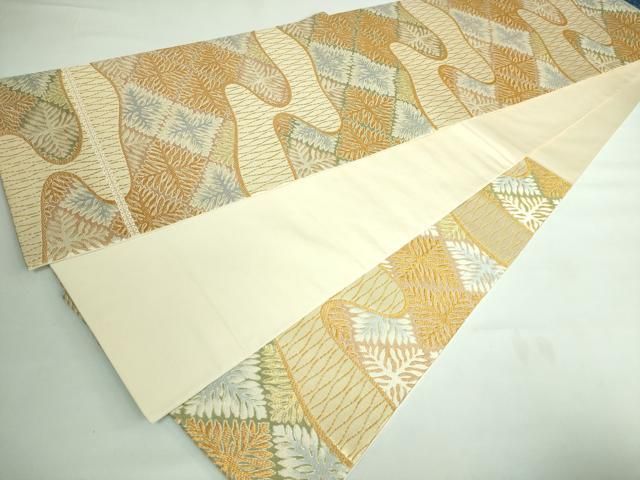 平和屋本店□極上 皇室献上作家 北出与三郎 六通柄 本袋帯 唐織 瑞雲