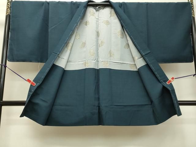 平和屋着物○男性 紬 アンサンブル 褐返色 キングサイズ 正絹 逸品 未