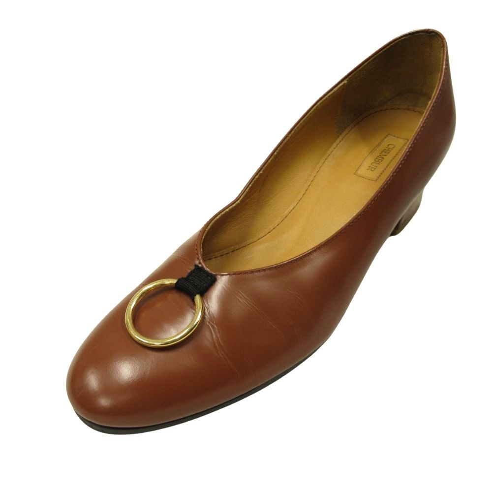 CHEMBER チェンバー リング パンプス シューズ 靴 レザー アーモンド  