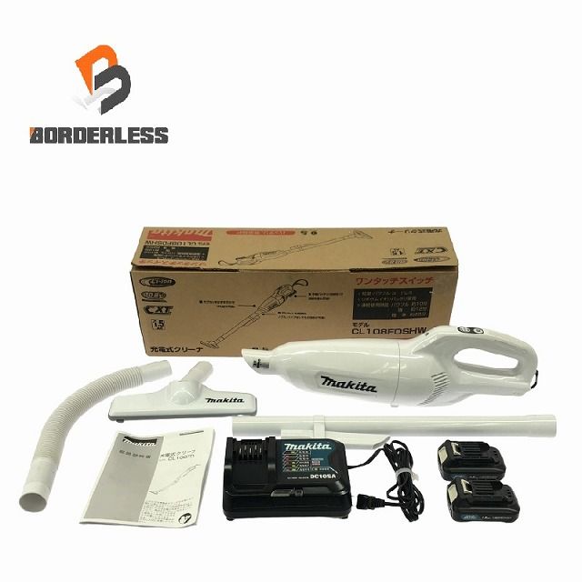 比較的 makita マキタ 10.8V 充電式クリーナー CL108FDSHW バッテリ 10.8V1.5Ah 2個 充電器 ノズル付き 108120