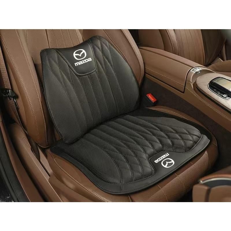 ◆マツダ MAZDA◆ブラック◆シートクッション 車用 シートカバー ナッパ レザー 腰当て 滑り止め 弾性 座布団1点 腰クッション1点 aace qtm