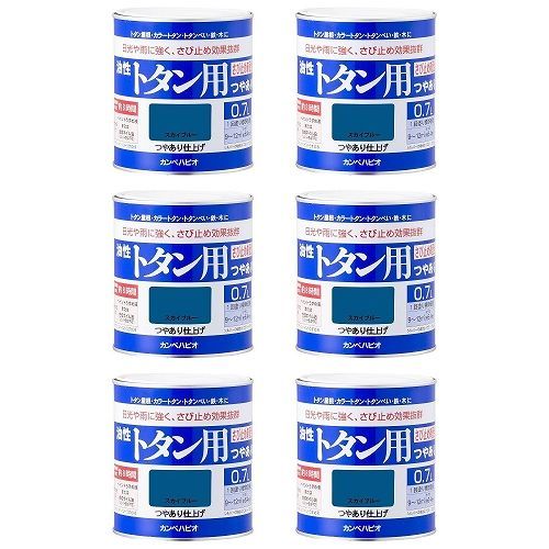 ＫＡＮＳＡＩ カンペ 油性トタン用０．７Ｌスカイブルー 6缶セット【BT