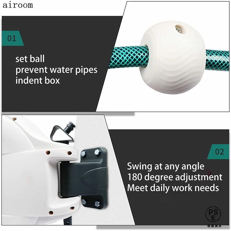 散水ホース洗車ホース20m格納180°スイベルブラケットホースリールスタンド自動ホースリール屋外エアホースリールガーデンホース