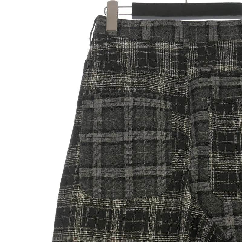 ナゴンスタンス nagonstans 22AW チェック柄 切替 ワイドパンツ  