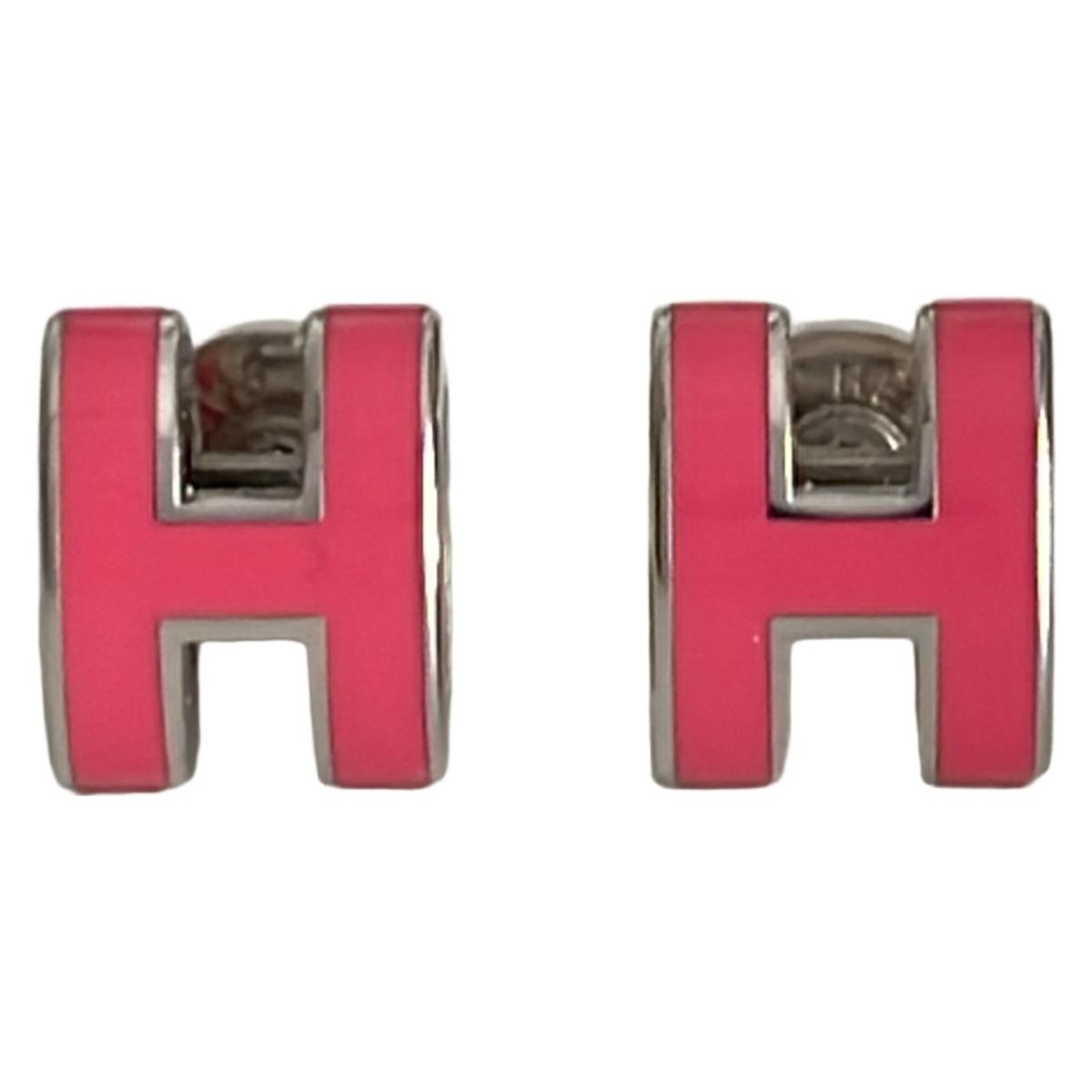 HERMES エルメス ピアス ミニポップアッシュ H608002FP65 ピンク×シルバー