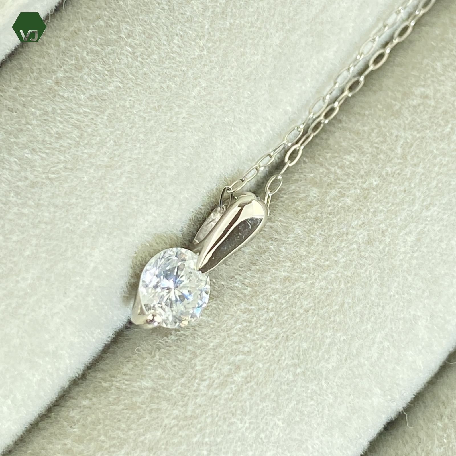 31-02】 一粒ダイヤモンド ネックレス D0.380ct【中古】【PT900/850 