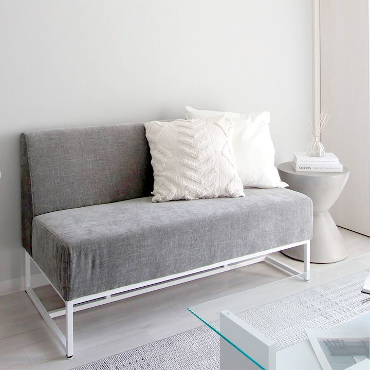 モデルルーム展示品 ベンチソファ 2人掛け グレー