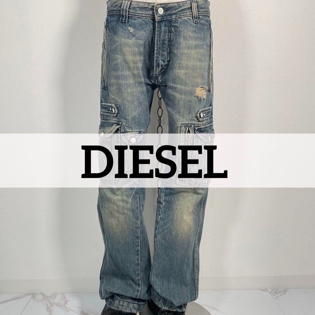 00s Italy Vintage archive DIESEL cyber tech ディーゼル ダメージ