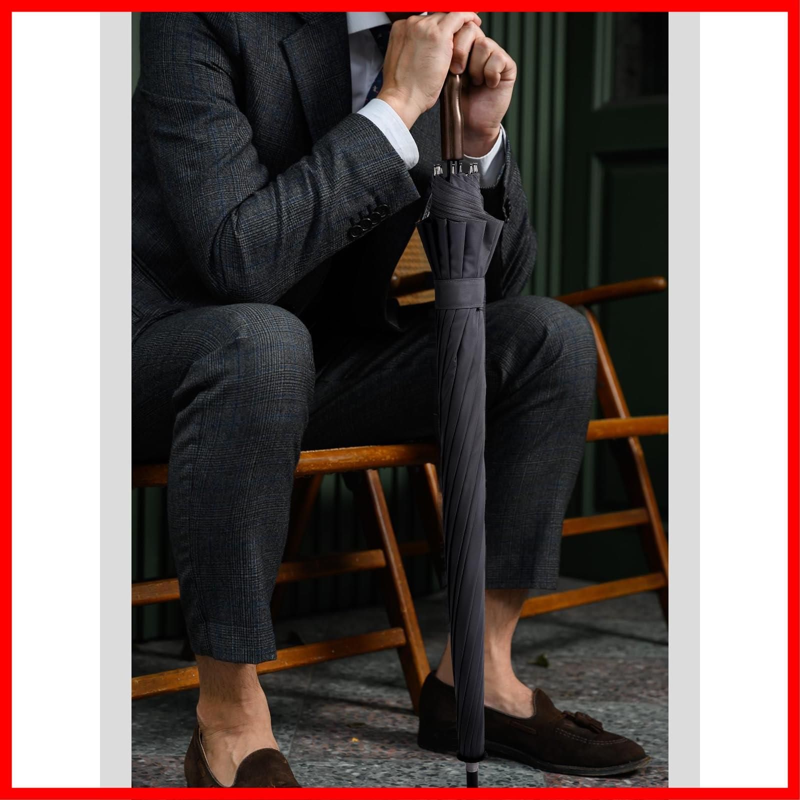 紳士傘 ワンタッチ 台風対応 ジャンプ傘 耐風傘 130 cm 大判 晴雨兼用傘 超撥水 頑丈 12本骨 230 T高強度グラスファイバー 雨傘 収納ポーチ付き 長傘 メンズ 傘 風の強さに特化傘 Zruier