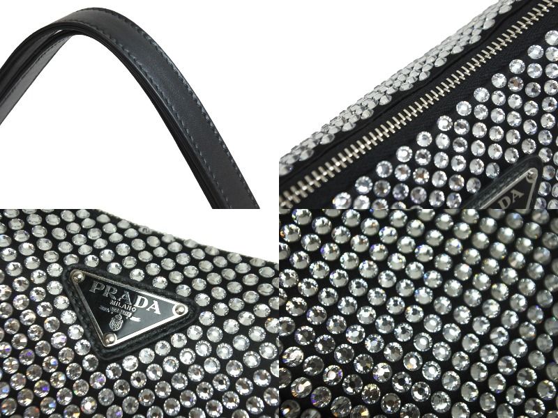 新品同様 PRADA プラダ ワンショルダーバッグ クリスタル