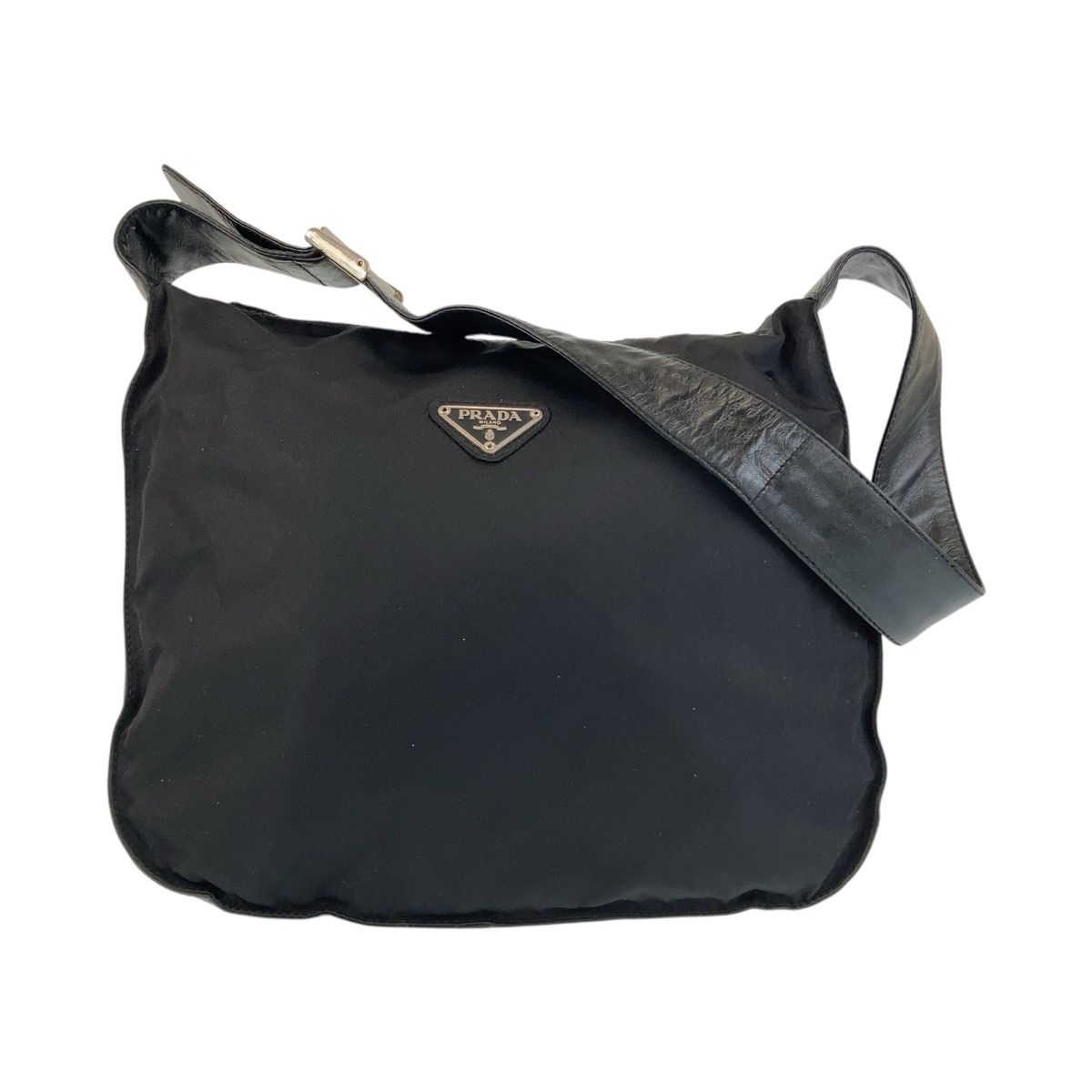 美品 PRADA ミステリアス プラダ テスート リボン ブラック 黒 