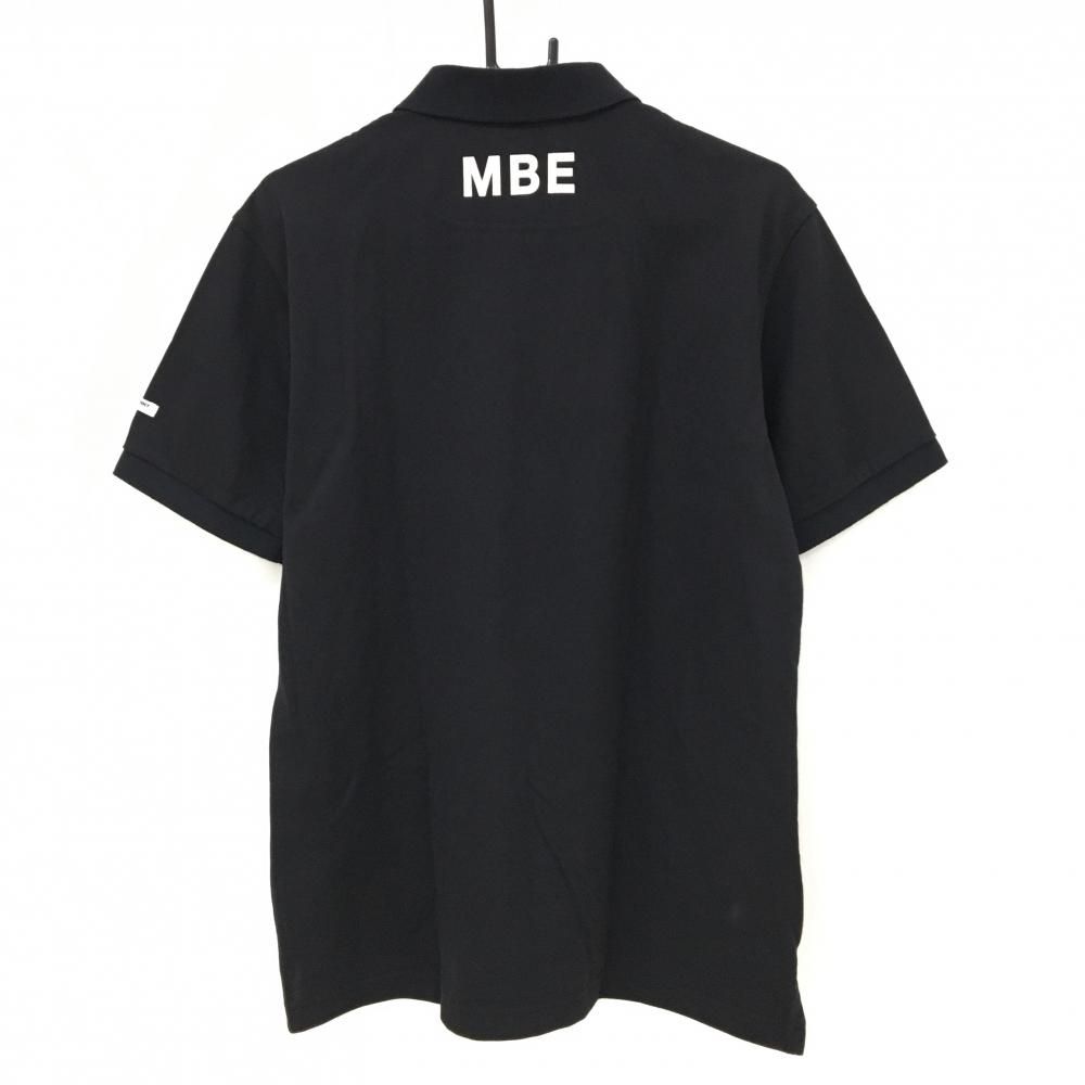美品　マスターバニーエディションメンズポロシャツ　ブラック　サイズ４ 美品マスターバニーエディション 半袖ポロシャツ ロゴ総柄