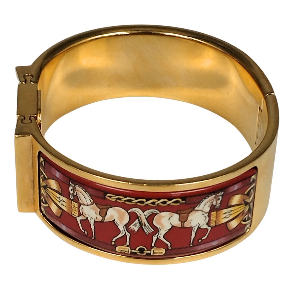 記念品 HERMES エルメス ロケ LO1.201 バングルウォッチ 七宝焼き クォーツ レディース 腕時計 C786 【激安通販】