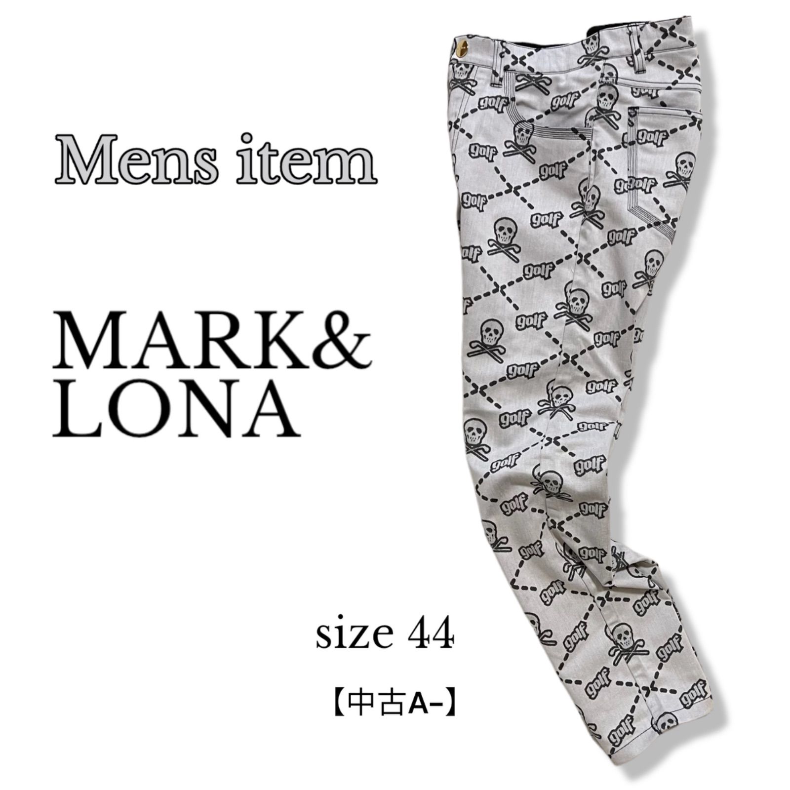 メンズ 美品 MARK&LONA ゴルフパンツ サイズ44 木村拓哉着用 2020年モデル レア 完売 人気 スカル ホワイト グレー シルバー  デニム コットン ポリエステル ゴルフウェア メンズゴルフ マークロナ マーク&ロナ - メルカリ