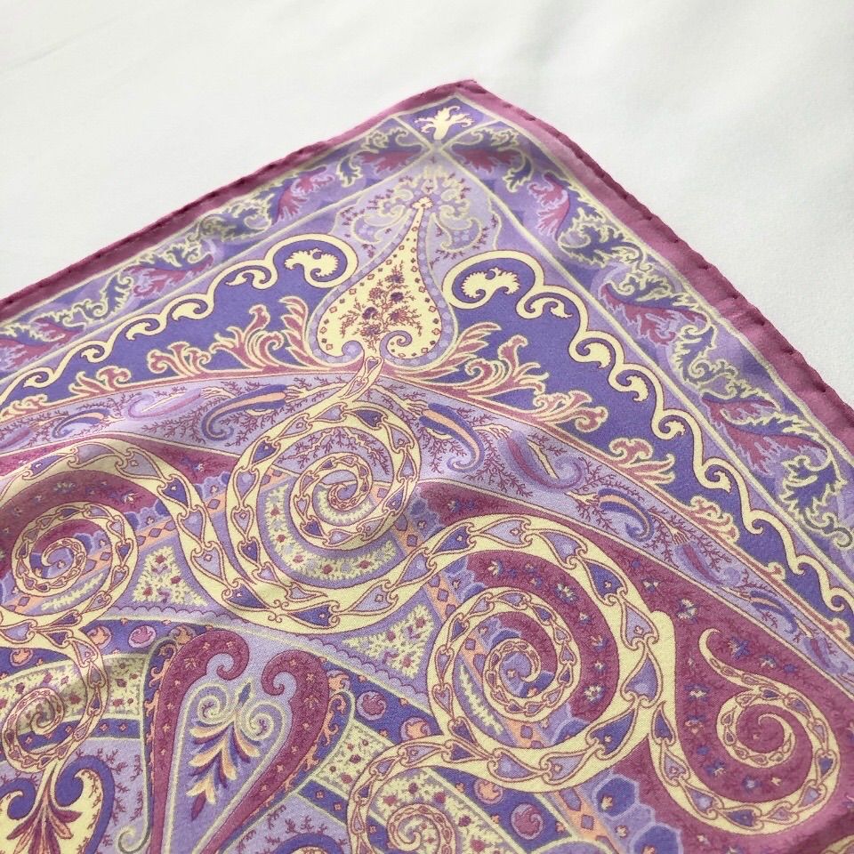 未使用品】タグ付き ETRO エトロ ペイズリー柄スカーフ 45×45