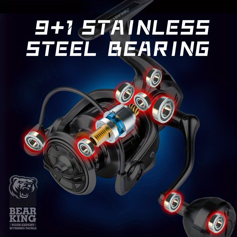 BEARKING オフショア スピニングリール 1000-6000 シリーズ 両利き ステンレススチール - 亜鉛合金 9 1BB 5.2 1 最大ドラグ 10-20KG ブレーキ 防水 海水対応