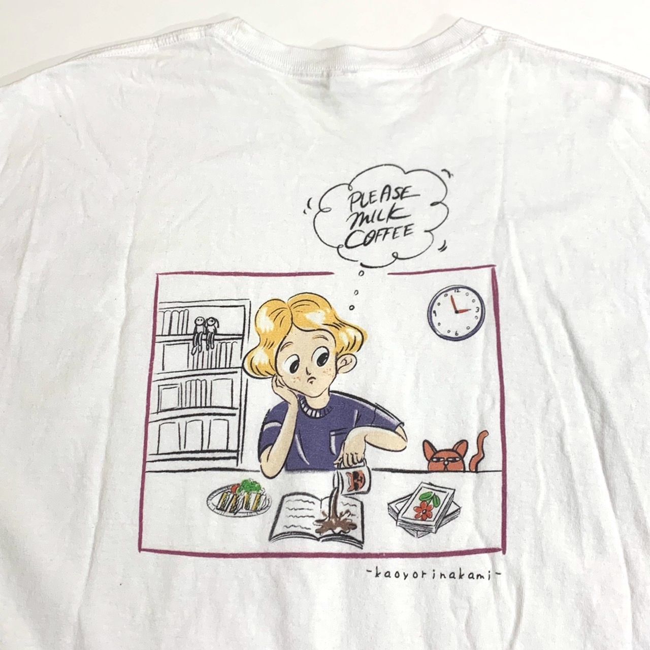 kaoyorinakami】カオヨリナカミ/バックプリントロングTシャツ/XL 