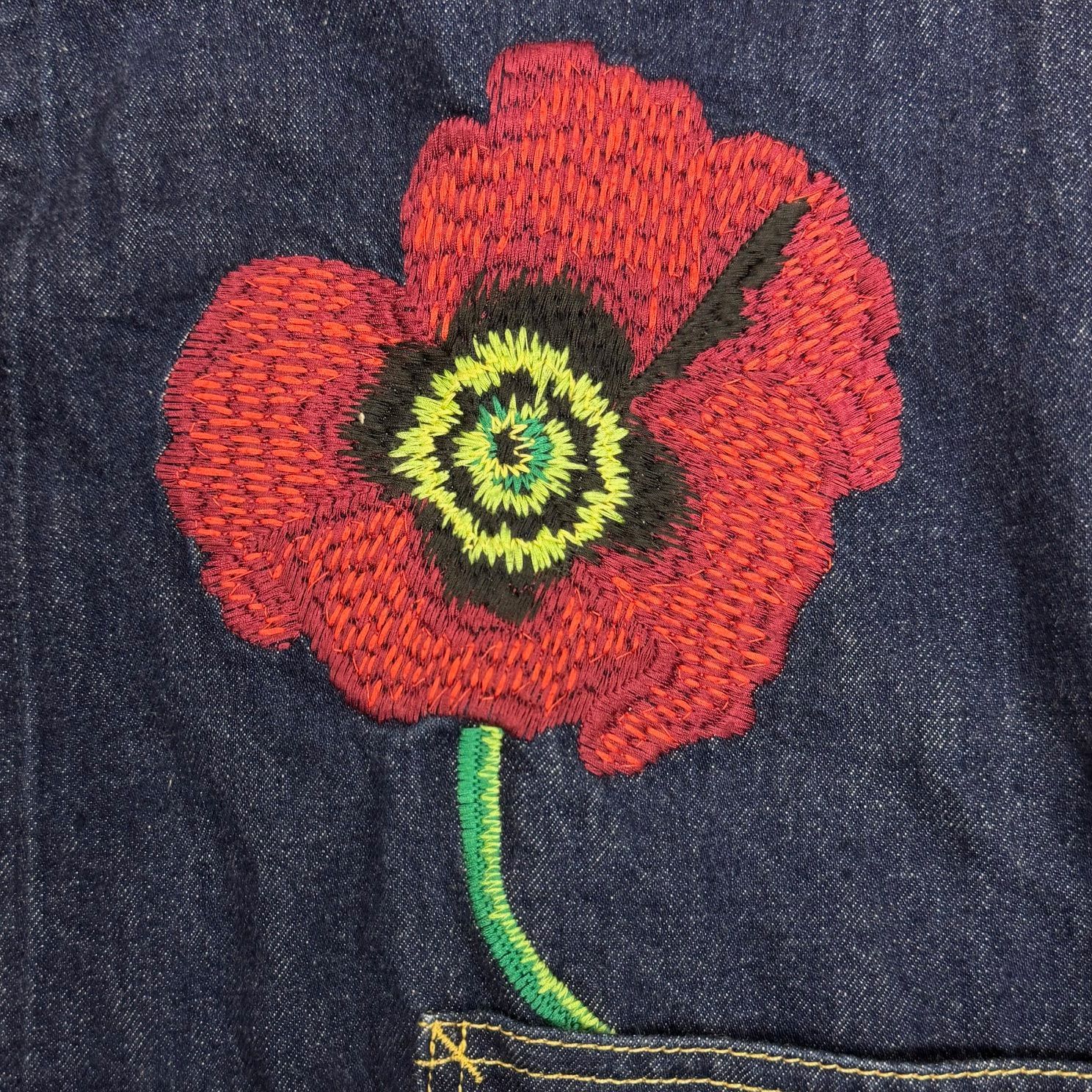 定価103400円 KENZO 22AW WORKWEAR DENIM JACKET POPPY ポピー刺繍 