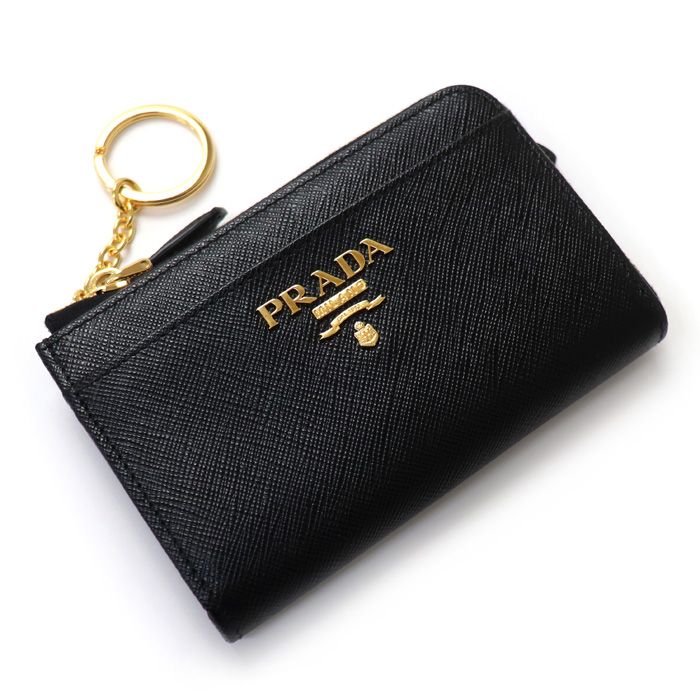 PRADA プラダ サフィアーノ キーリング コインケース ブラック 1PP122 QWA F0002 レディース 中古