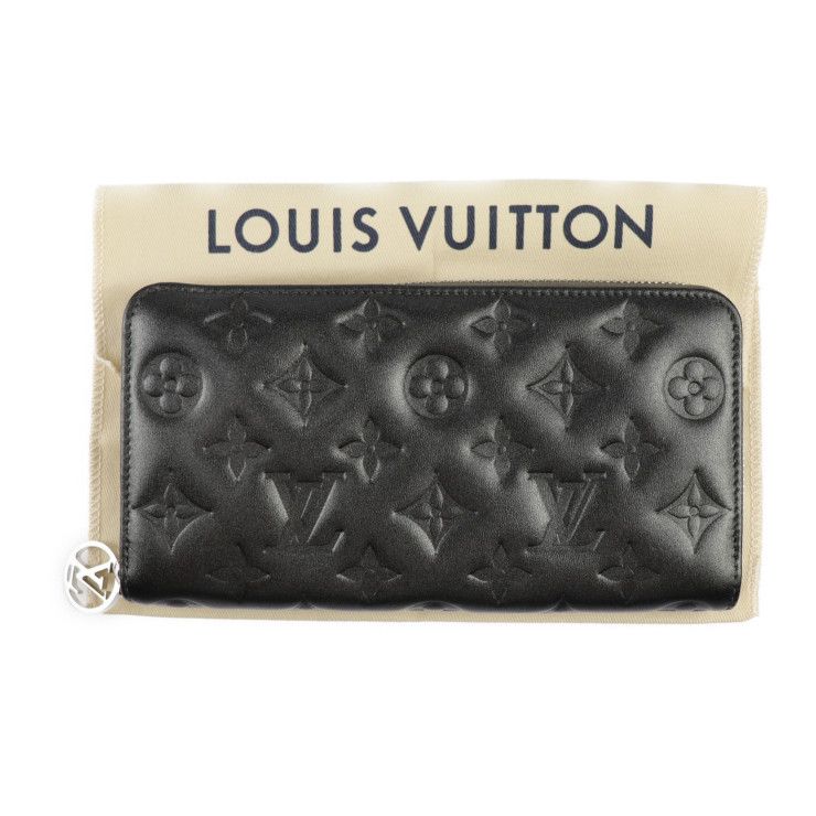 LOUIS VUITTON ルイ ヴィトン クッサン ジッピー ウォレット 長財布 M81763 ラムレザー アントラシット グレー系 シルバー金具  モノグラム ラウンドファスナー ビトン 【本物保証】 - メルカリ