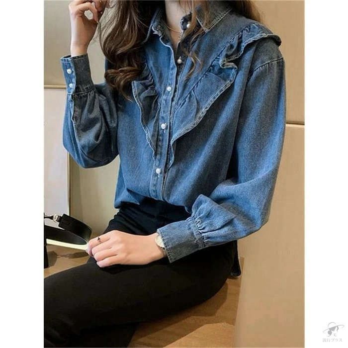 デニムシャツ ブラウス レディース きれいめ 40代 春秋 上品