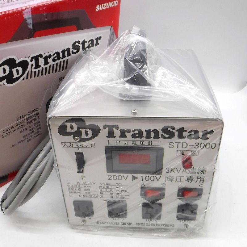 スズキッド 降圧器 DDトランスター STD-3000 降圧 ポータブル変圧器 ディーディートランスター SUZUKID△ DW1495