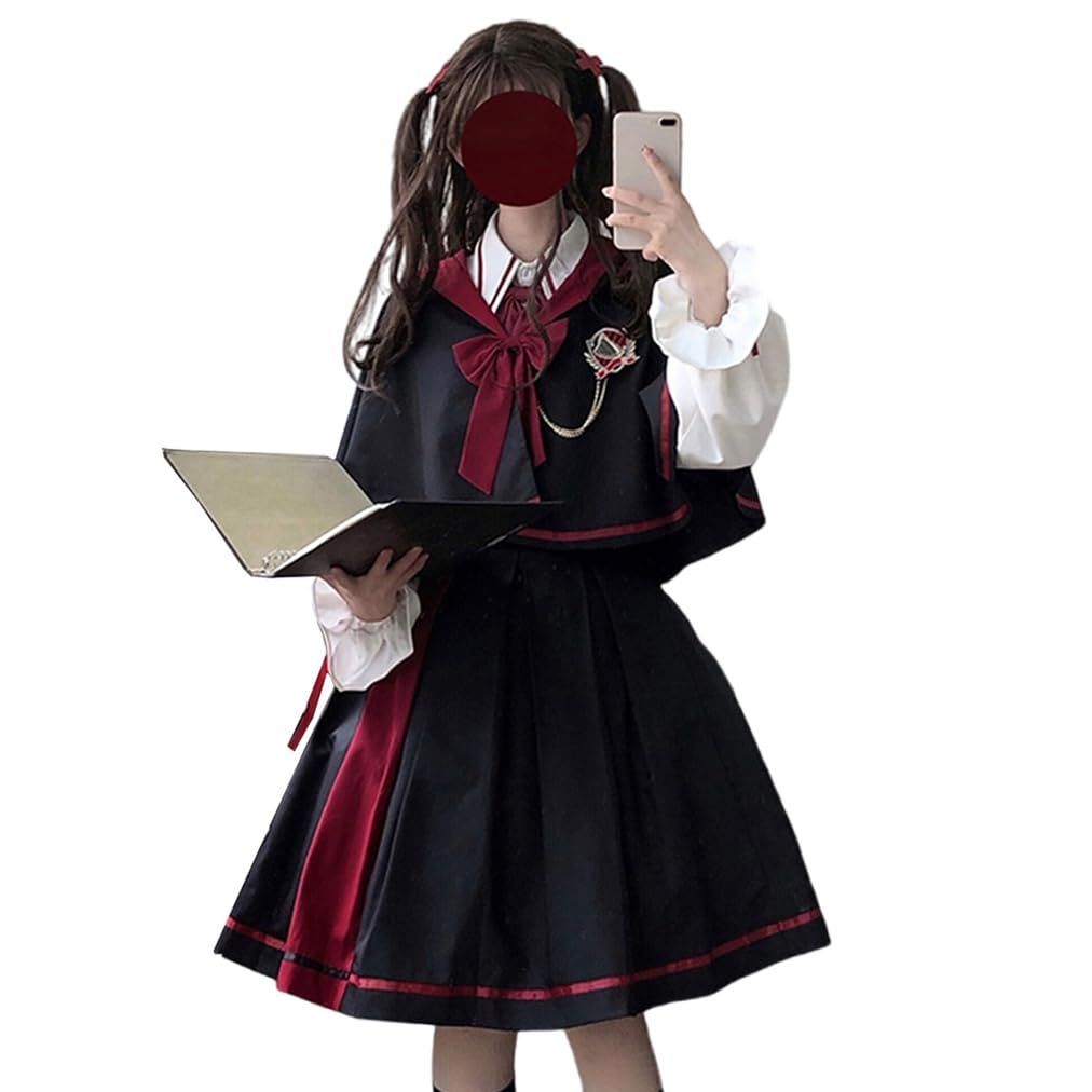 Lolita ワンピース 軍服 長袖制服 マント ゴシック風 魔法少女 森