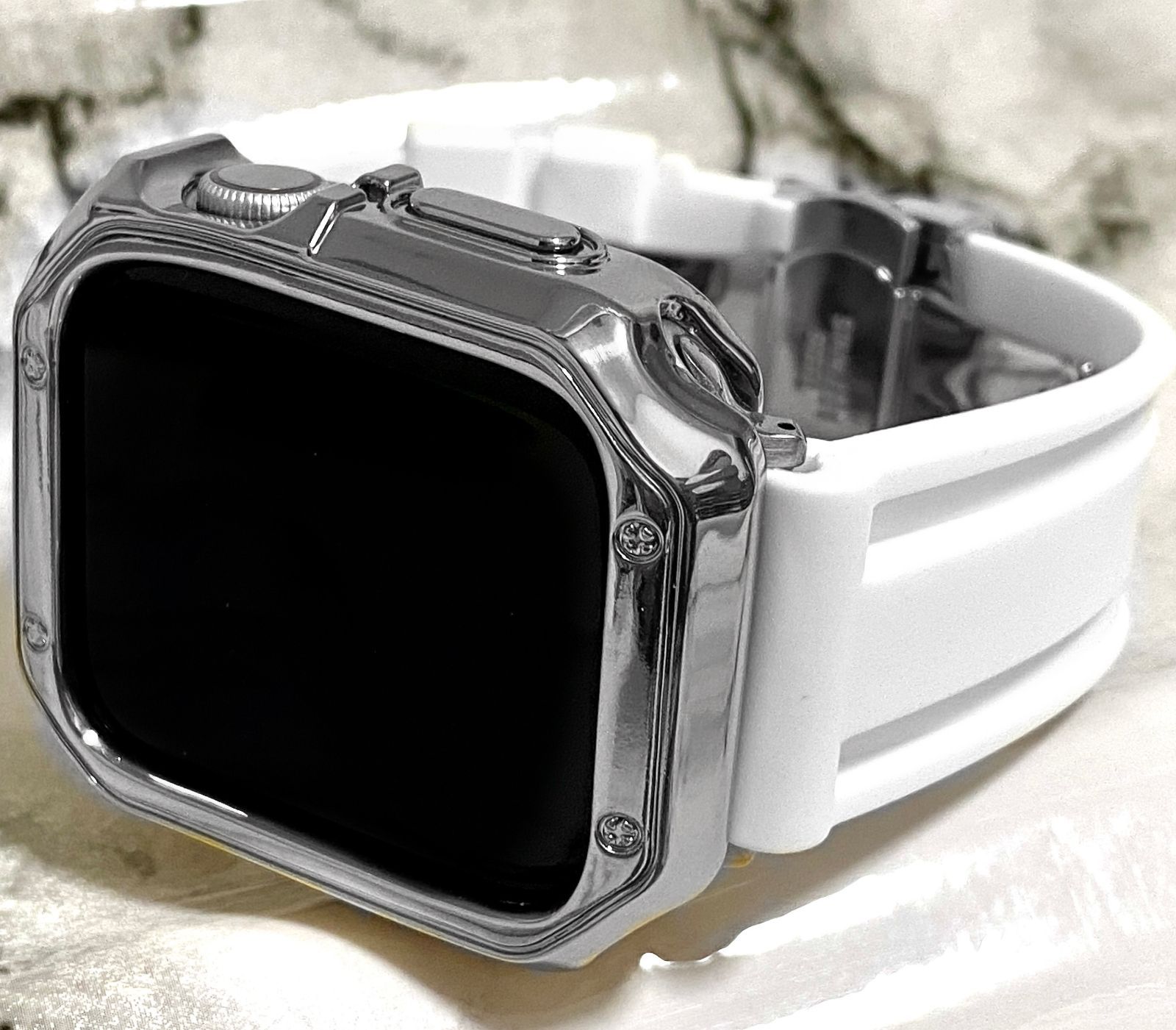 44mm ラバーベルト ユニセックス カスタム apple watchバンド - 通販