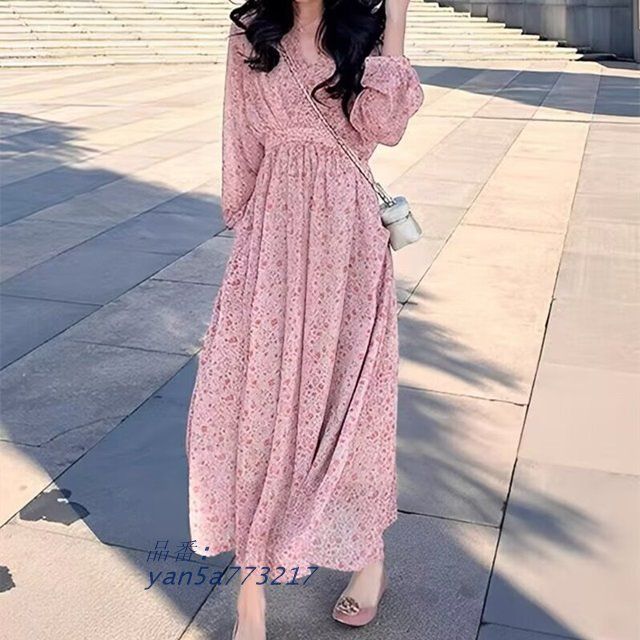 ワンピース レディース シフォンワンピース 長袖 カジュアル 大きいサイズ ワンピース 長袖 レディース ロング きれいめ 長袖 ロング ワンピース ワンピース yan5a773217