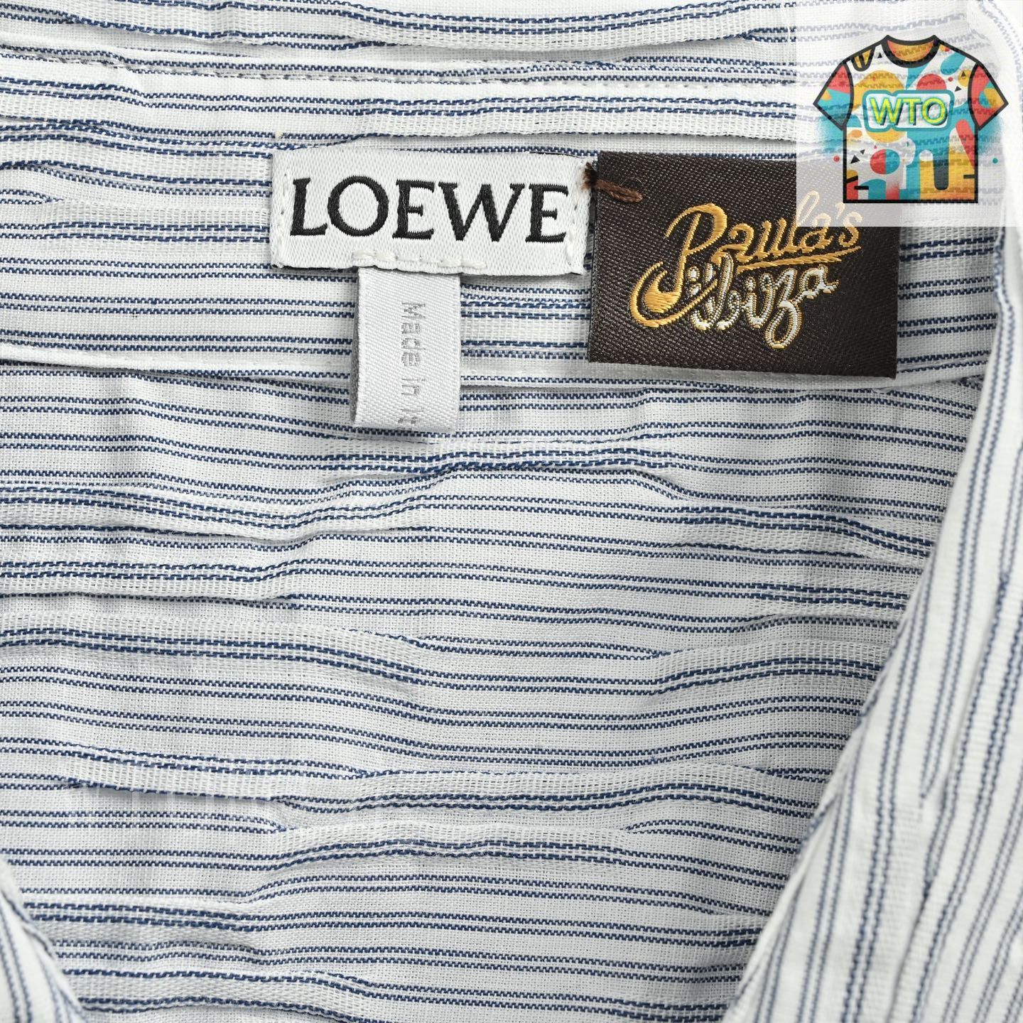 Loewe シャツ 今日WTO】Loewe / ロエベ 25ss ストライプ波浪柄シャツ-GY01