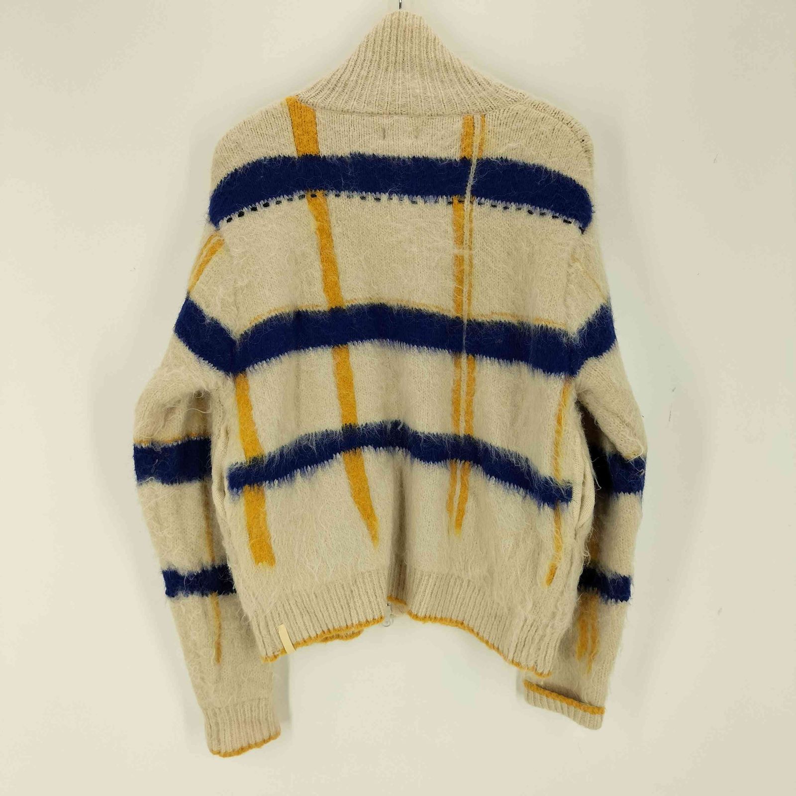 ユーズドフルギ USED古着 透明な空気のチェックジップニット  