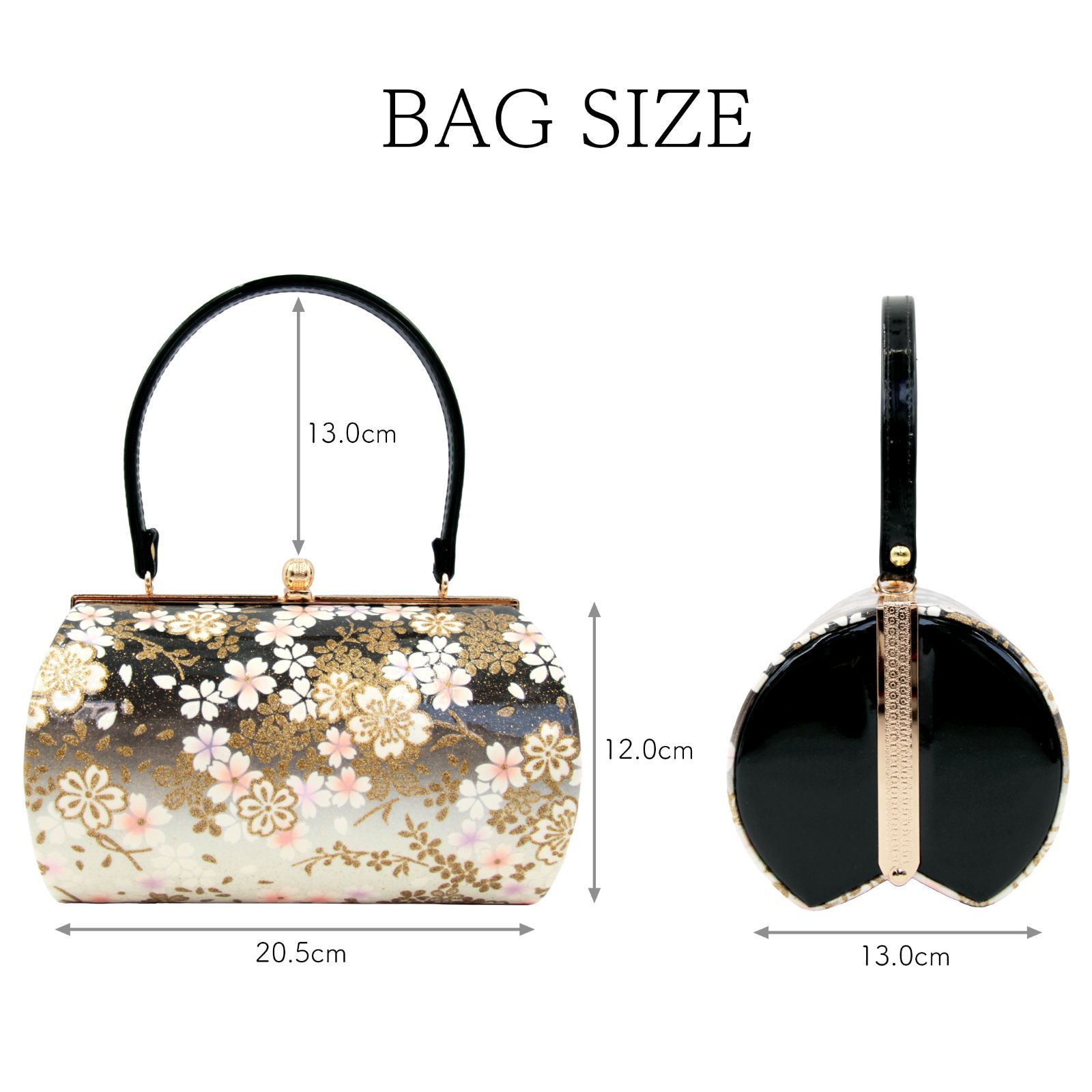 草履バッグ 草履バック 草履バッグセット 桜 ラメ ブラック 黒