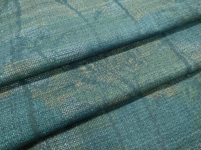 平和屋着物○本場結城紬 重要無形文化財 100亀甲 草葉文 正絹 逸品
