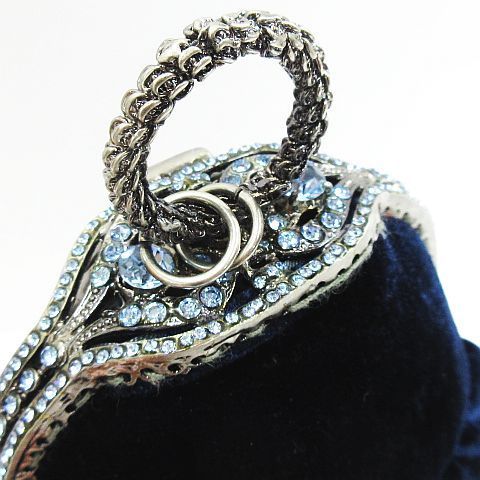 【ヴィヴィアンタム】 アクセサリーミニバッグ がま口 バーティー ビジュー 紺 VIVIENNE TAM ヴィヴィアンタム アクセサリー ミニバッグ