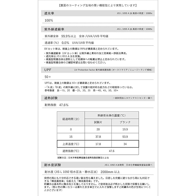 ショート日傘 完全遮光