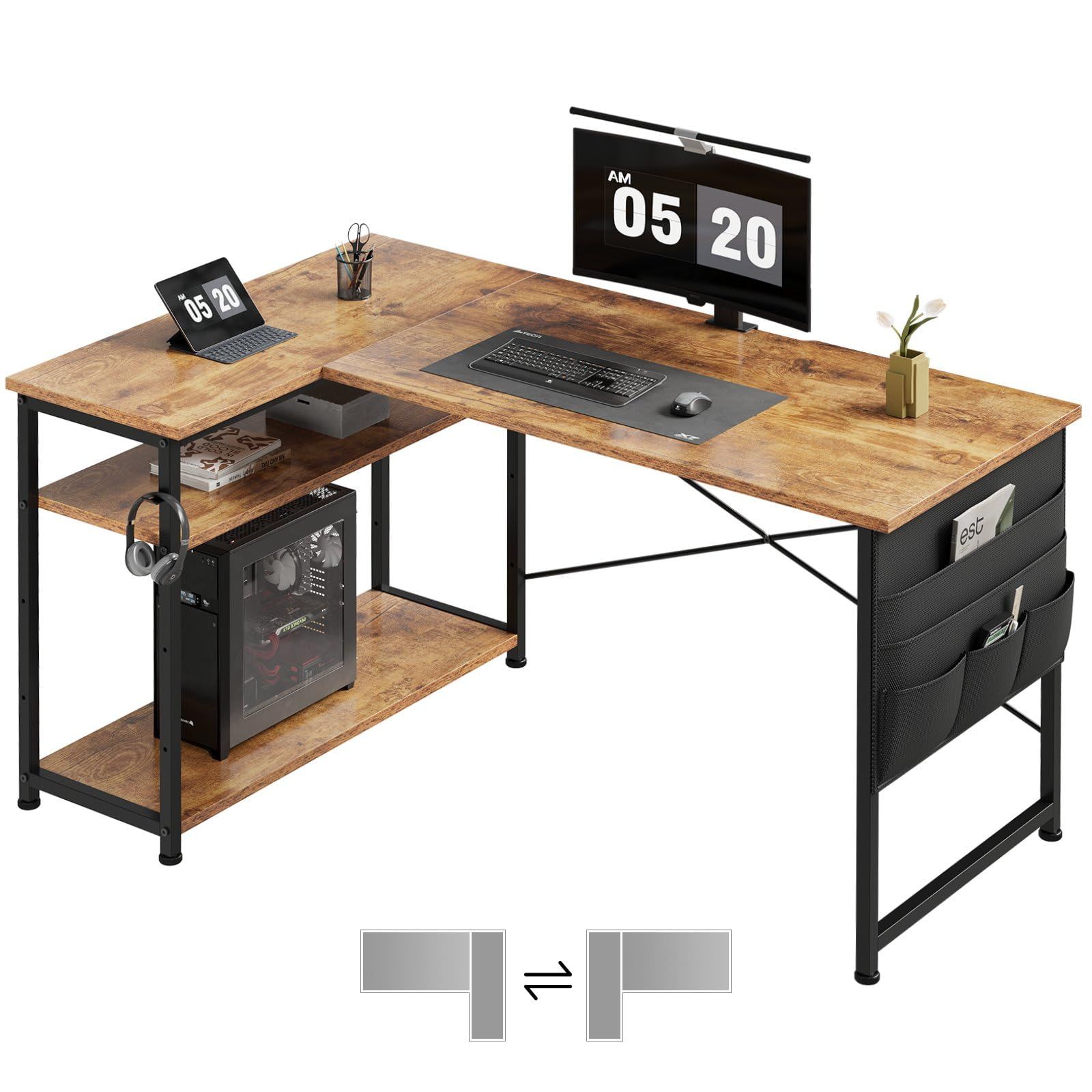 テーブル キャスター付 大理石調 横収納 引き出し4個 高級感あり 収納