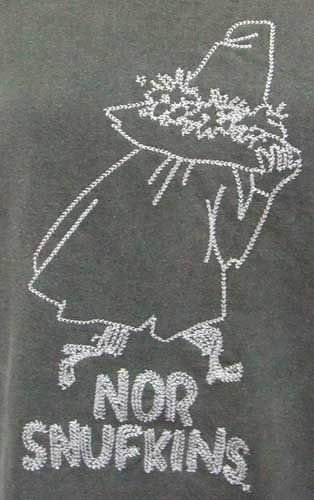 ムーミン Tシャツ スナフキン ピグメント 刺繍 MM-9115 BK