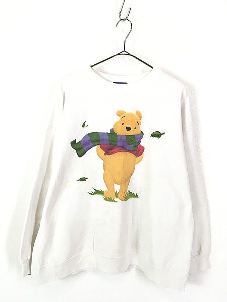 古着 90s Disney Pooh クマのプーさん マフラー スウェット トレ