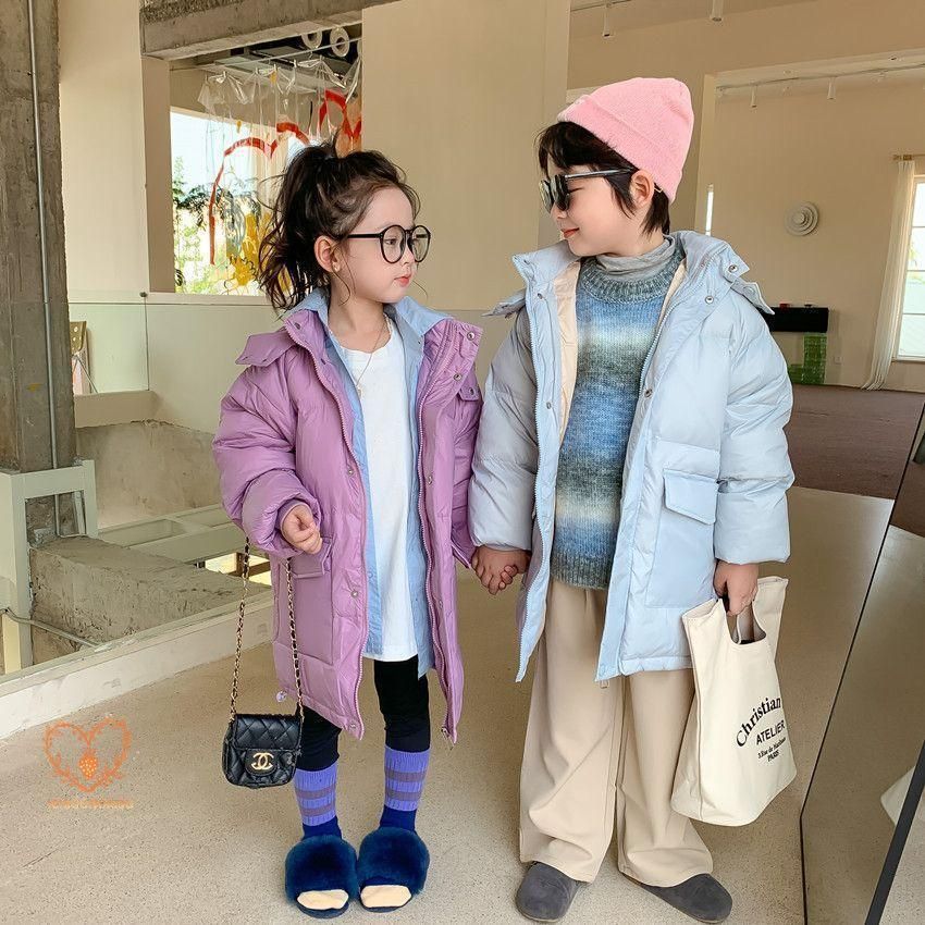 ダウンコート キッズ アウター 子供服 女の子 男の子 ダウンジャケット フード付き厚手 ジュニア ベビー服 パーカー ジャンパー おしゃれ 秋冬 防寒 暖か