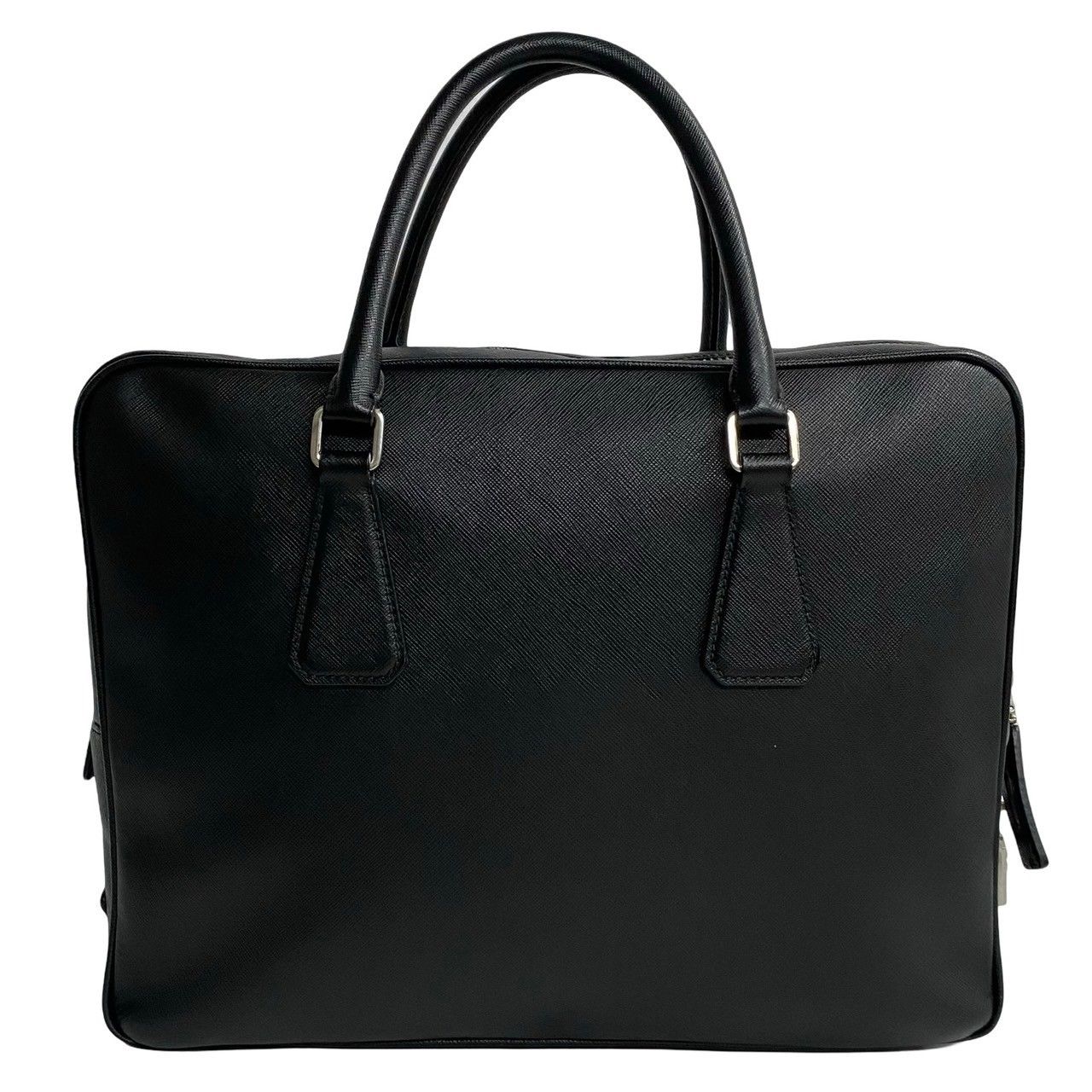 極 美品 PRADA プラダ 三角ロゴ 金具 サフィアーノ レザー 