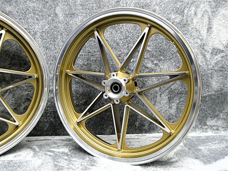 ＪＷＬ車検対応 ＸＪＲ４００ キャストホイール ゴールド セブン 金 ナインキャスト 4HM 前後18インチ インチアップ XJR400R BRIGHTFACE_UK