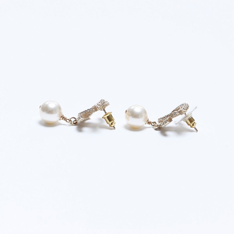 CHANEL シャネル ピアス F22V ココマーク ラインストーン パール
