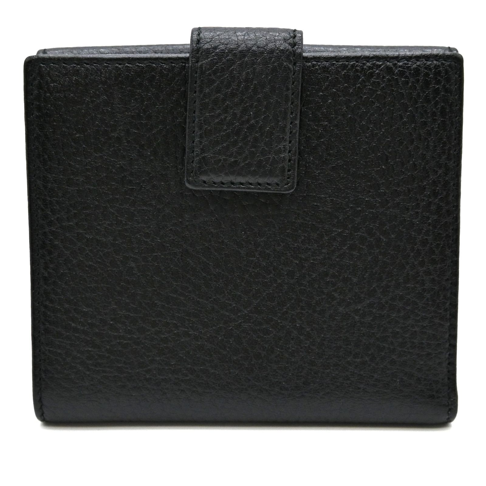 GUCCI グッチ マーモント Wホック 折り財布 レザー w3 GUCCI グッチ GGマーモント レザー Wホック財布 ブラック (14942