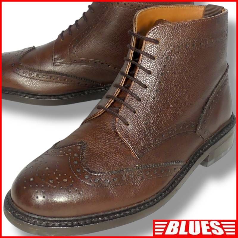 Oxford - Derby オックスフォード＆ダービー ブーツ 25.5 茶 7.5 ウィングチップ レザー 英国調 本革 メンズ レースアップブーツサイズ25.5cm一覧←SEULB屋着古← TN2020