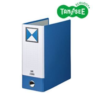 まとめ）片開きパイプ式ファイルKJ（指かけ穴付） A4-S 100mmとじ 青