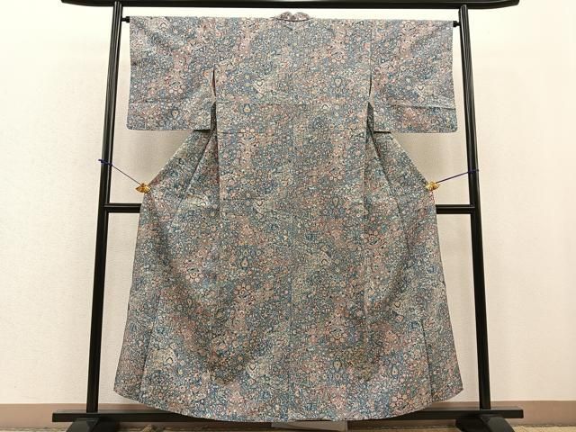 平和屋着物▽上質な紬　単衣　色無地　深紫色　正絹　逸品　AAAU6498iu 平和屋着物▽上質な紬 単衣 色無地 深紫色 正絹 逸品 AAAU6498iu